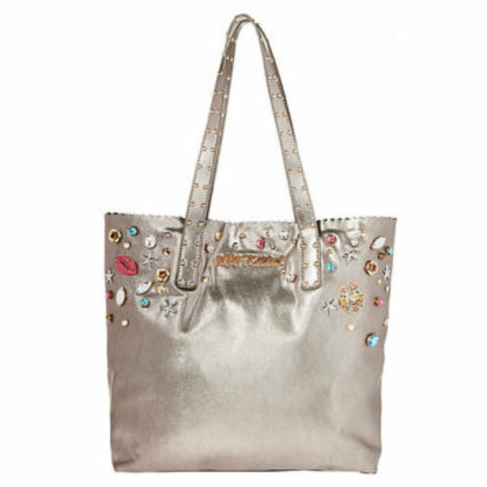 Betsey Johnson METALLIC JEWELED TOTE